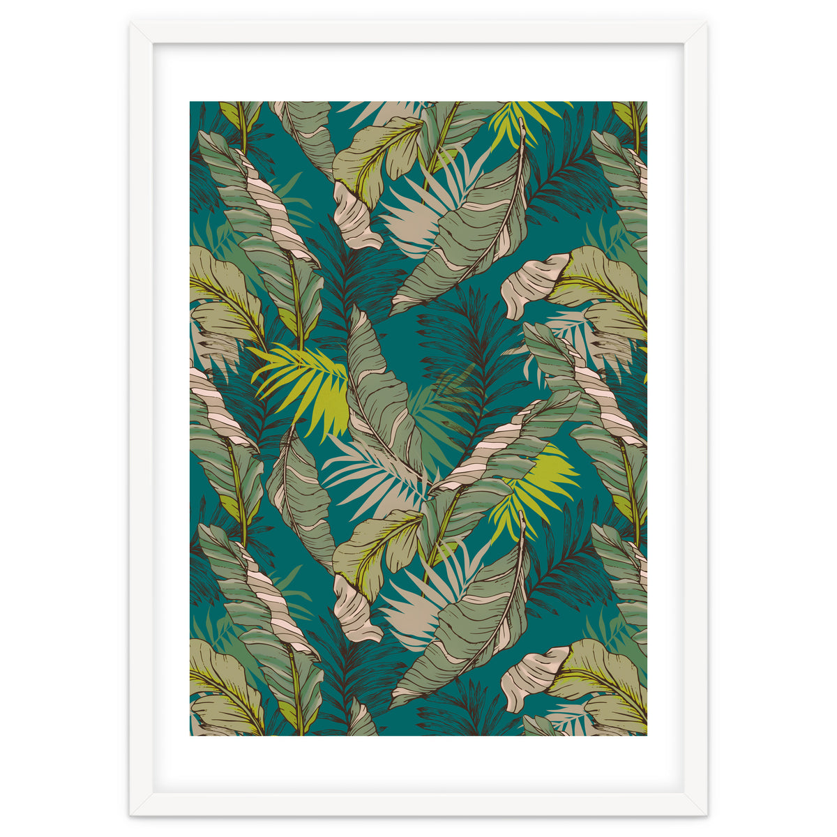 Drawing of wild tropical jungle