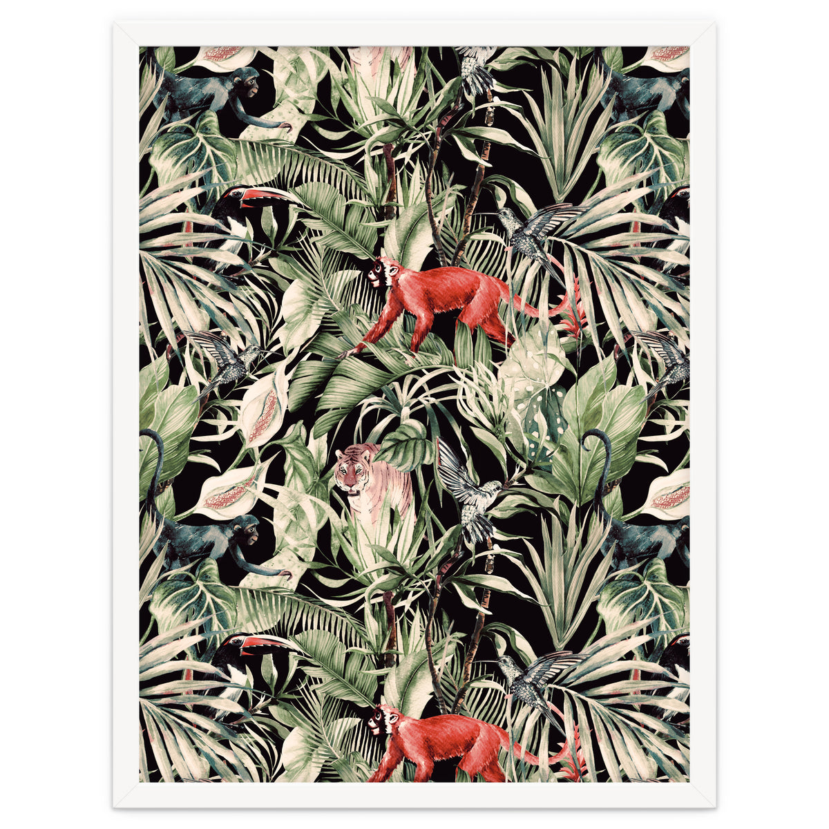 Animals In The Dark Of The Jungle