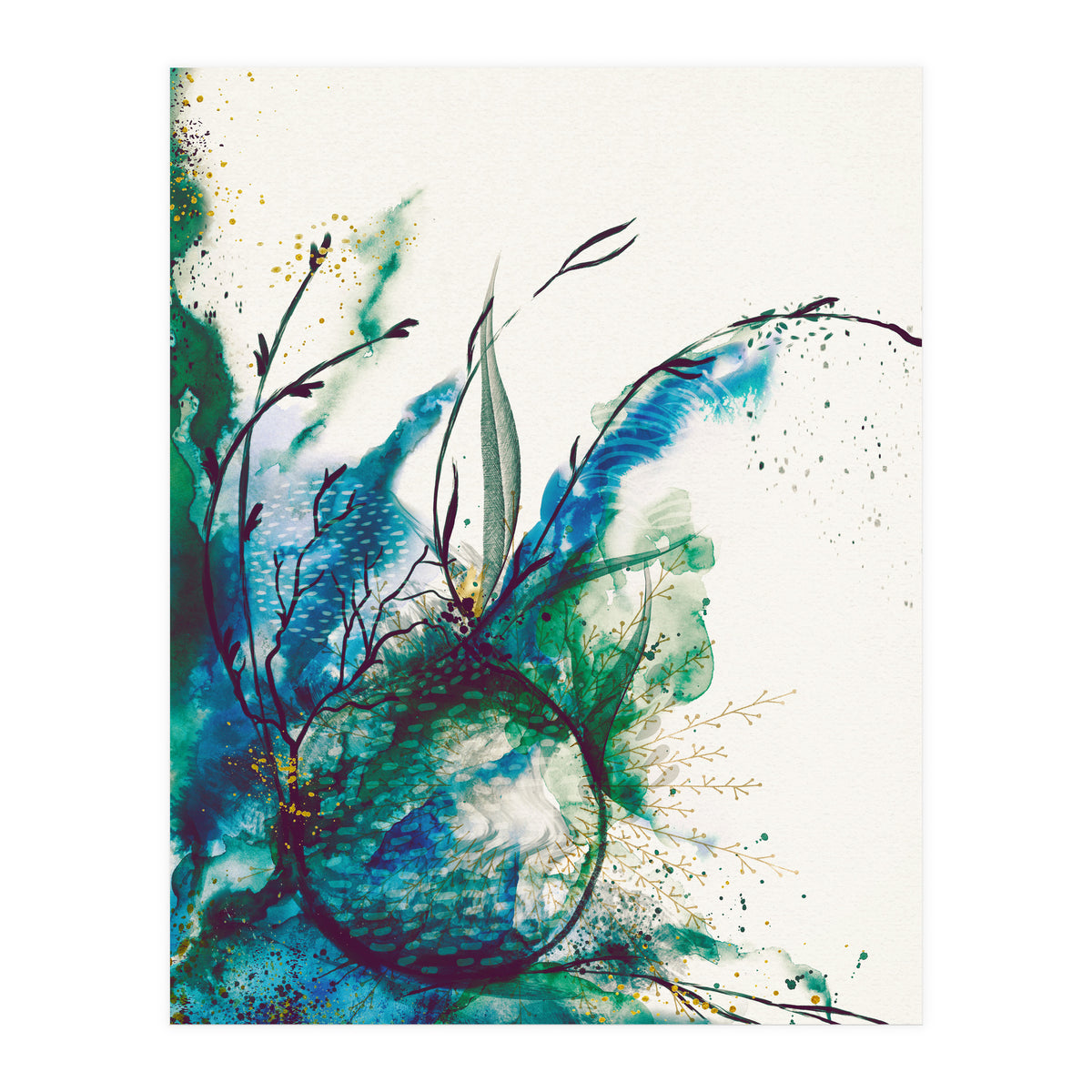 Abstract Sea Watercolour (Print Only)