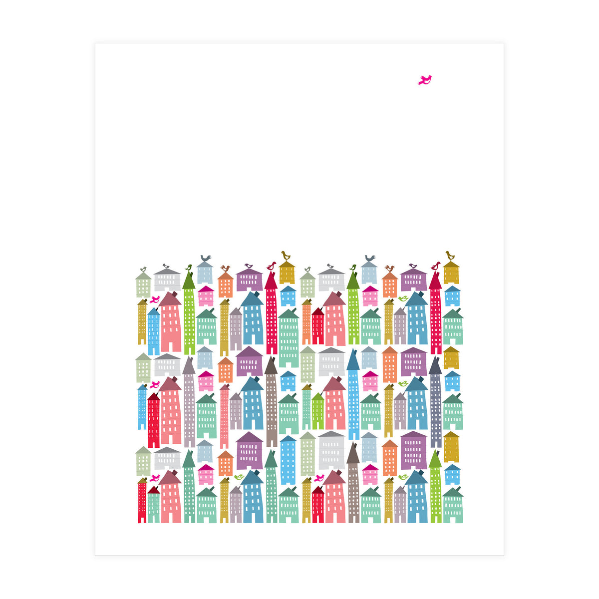 Houses And Birds (Print Only)