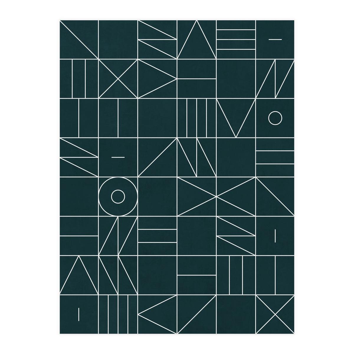 My Favorite Geometric Patterns No.8 - Green Tinted Navy Blue (Print Only)