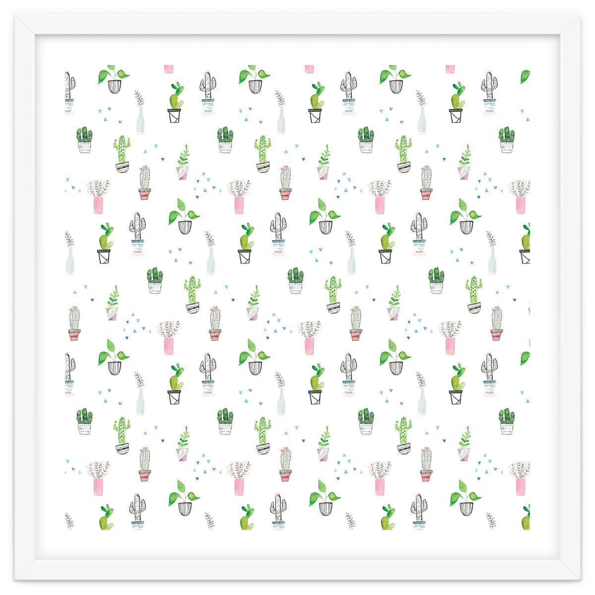 Cacti and plants pattern