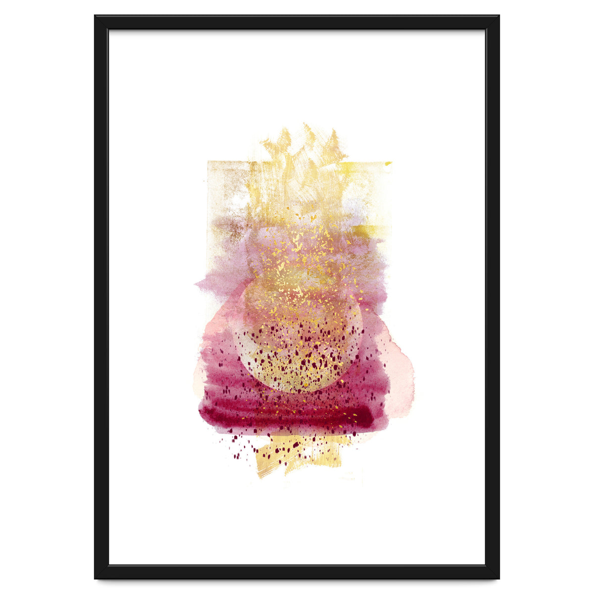 Abstract watercolour summer moon