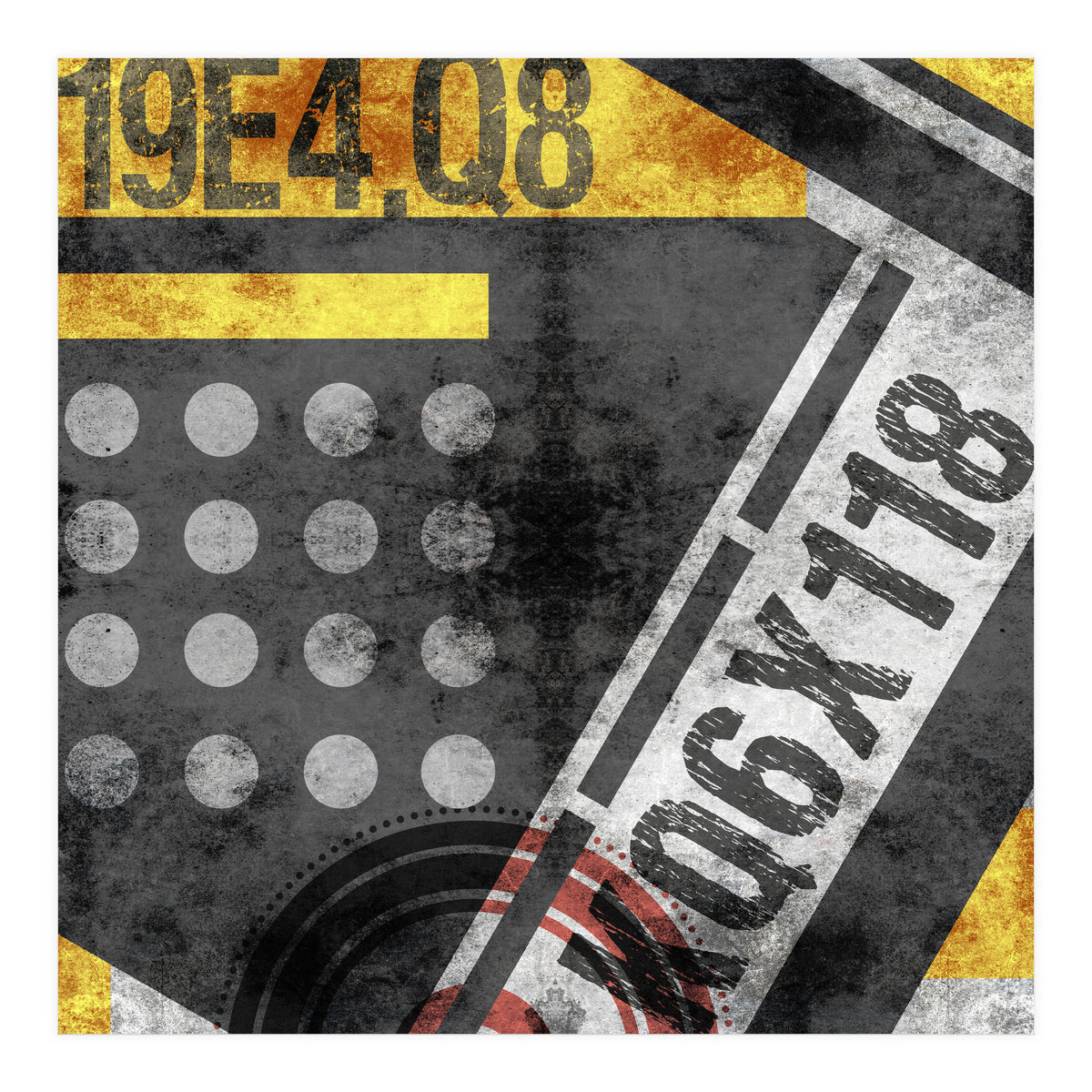 Abstract Industrial Black And Yellow (Print Only)