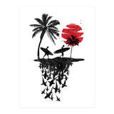 Surfer island sharks (Print Only) thumbnail