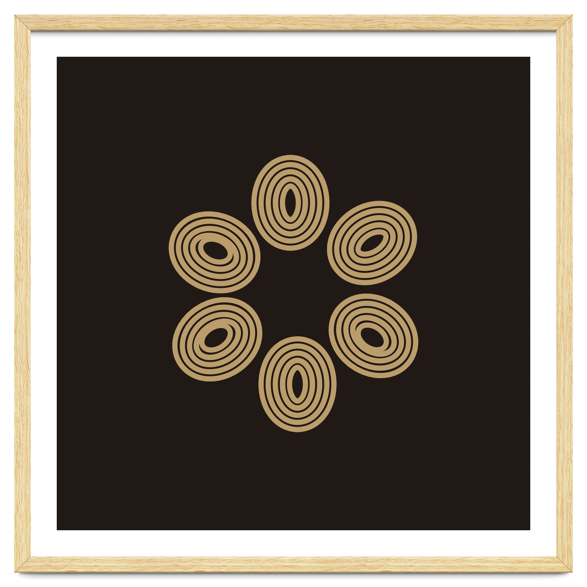 Golden floral lines | abstract minimal