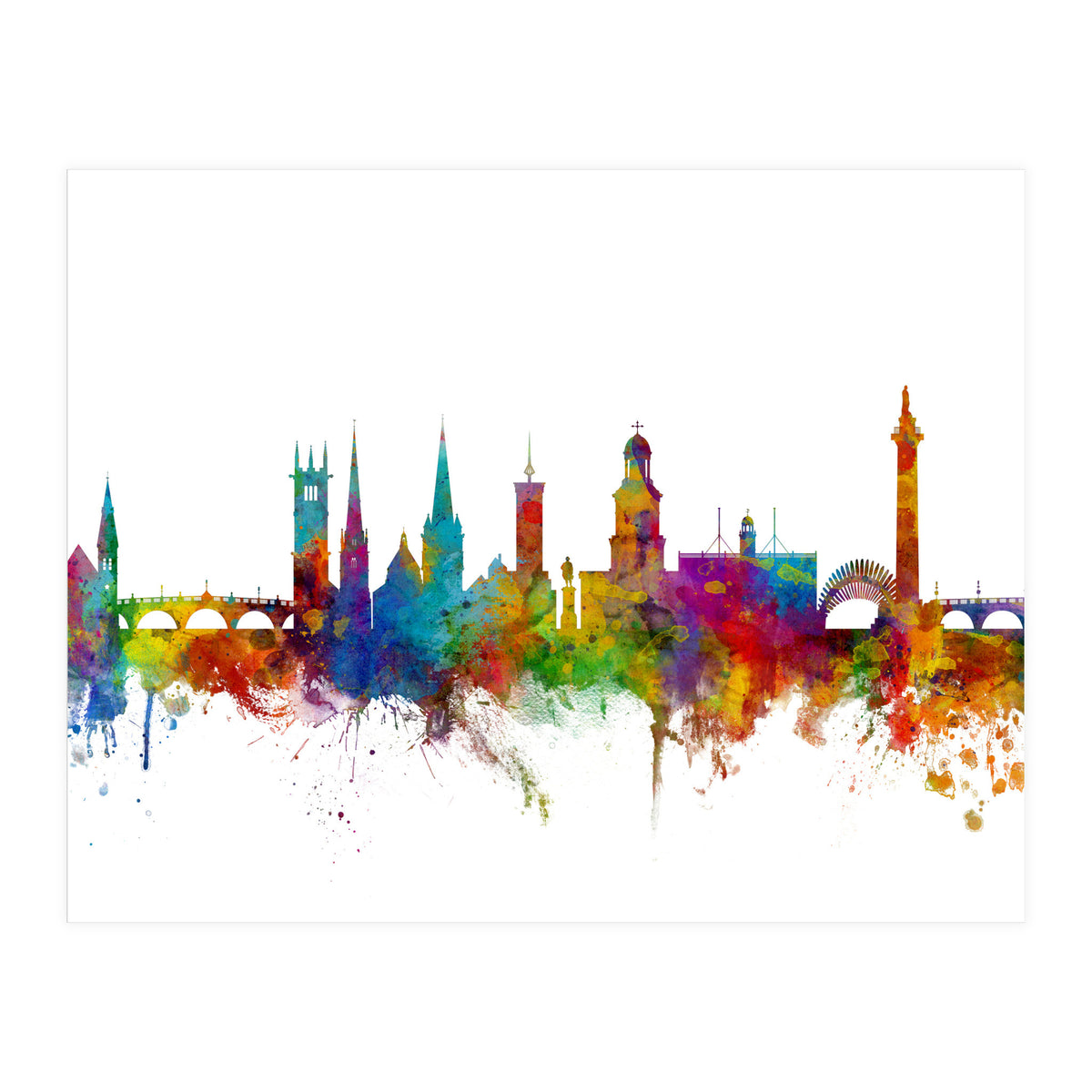 Shrewsbury England Skyline (Print Only)