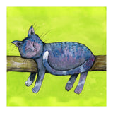 Sleeping cat in purpe (Print Only) thumbnail