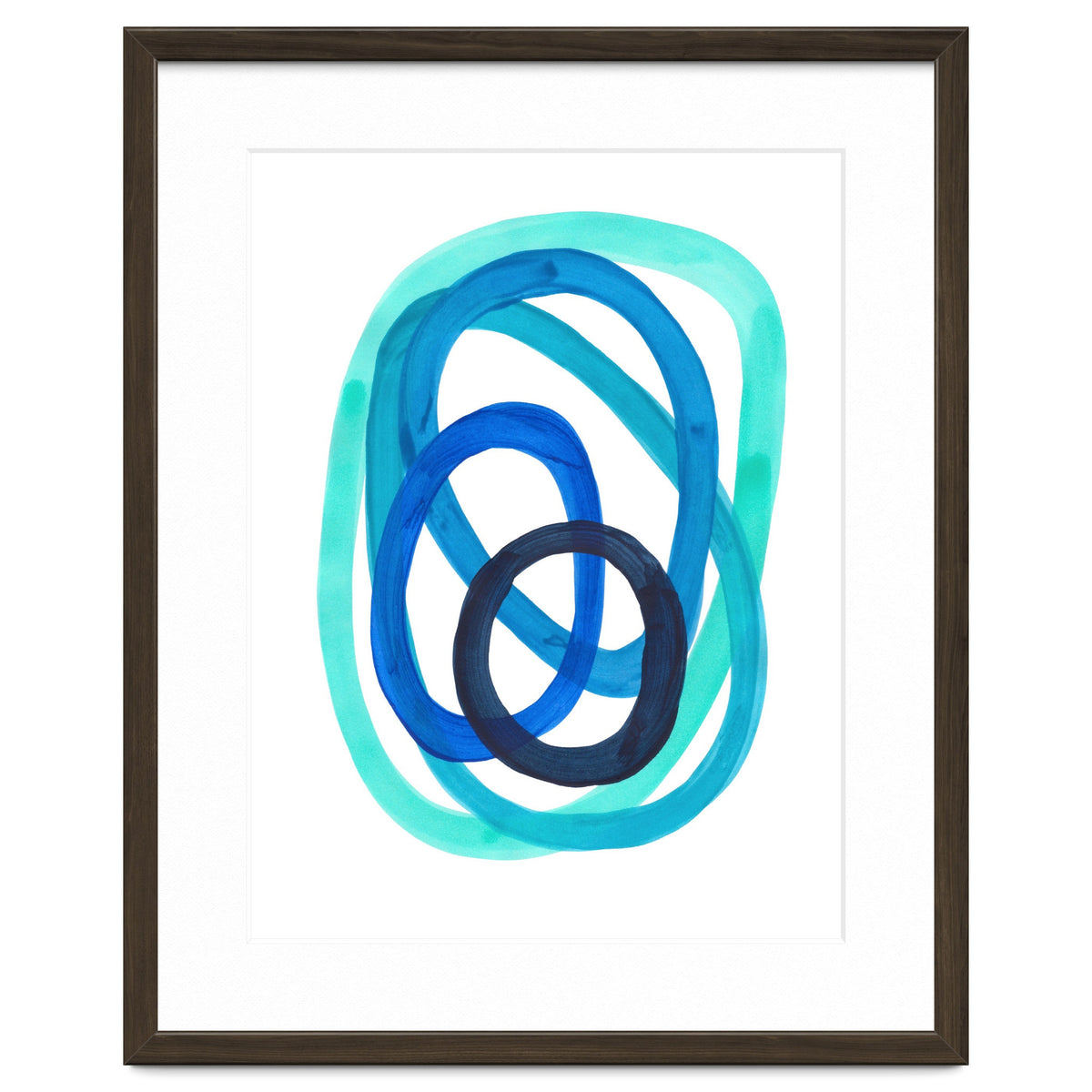 Marine Blues Blue Teal Turquoise Navy Blue Nesting Circles