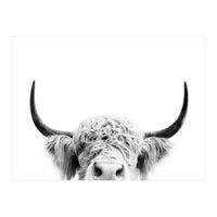 Peeking cow BW (Print Only)