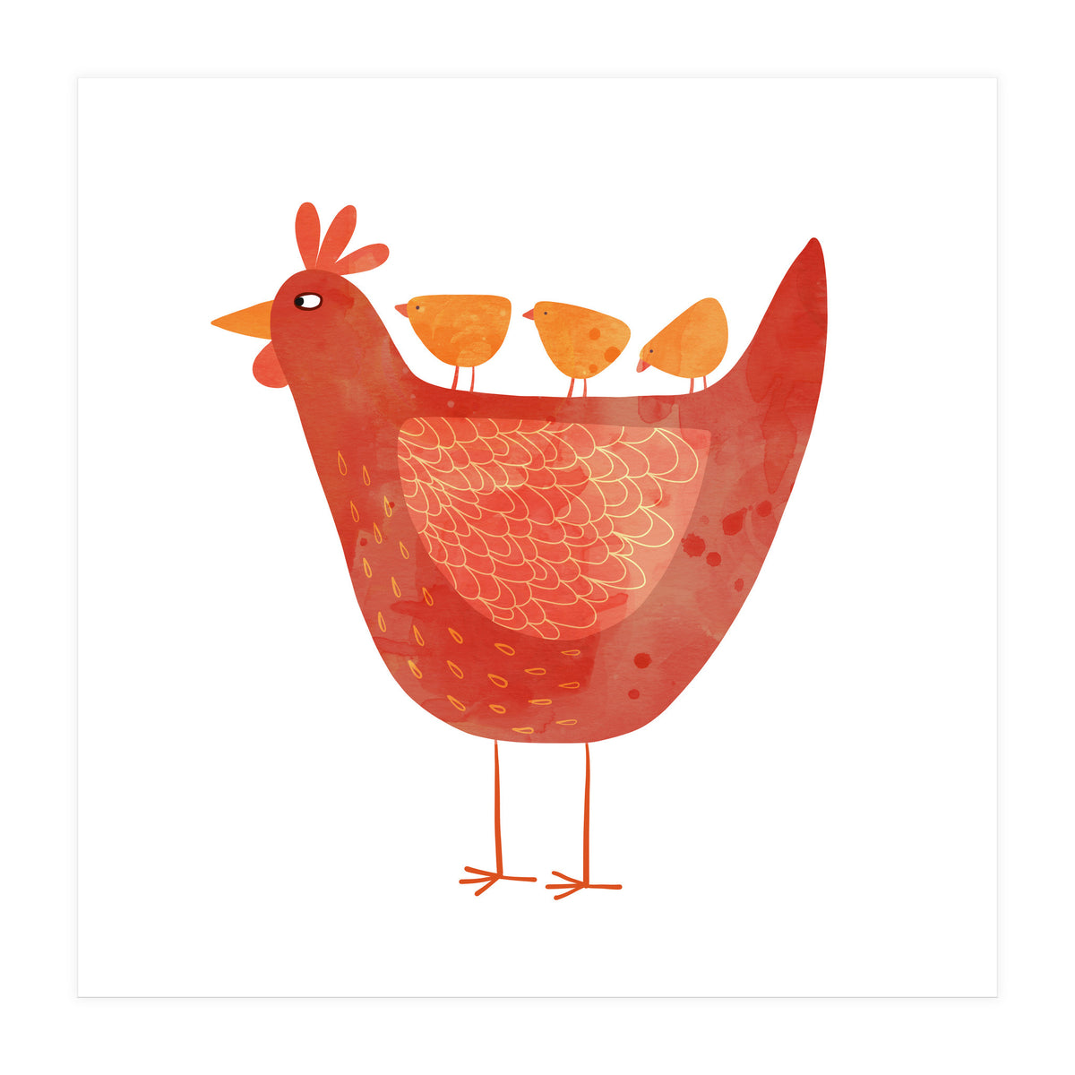 Hen and Chicks (Print Only)