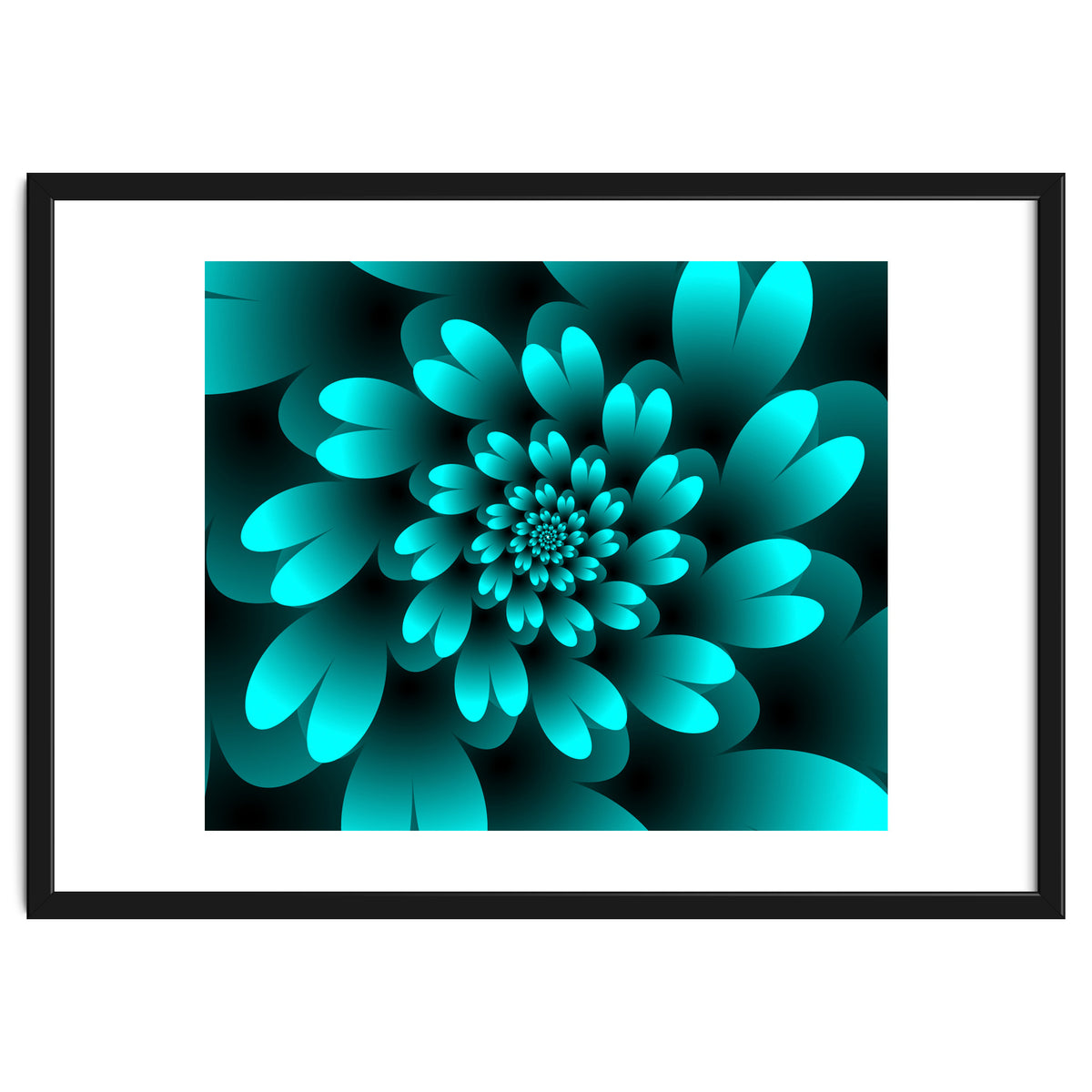 Turquoise Floral Satin Art