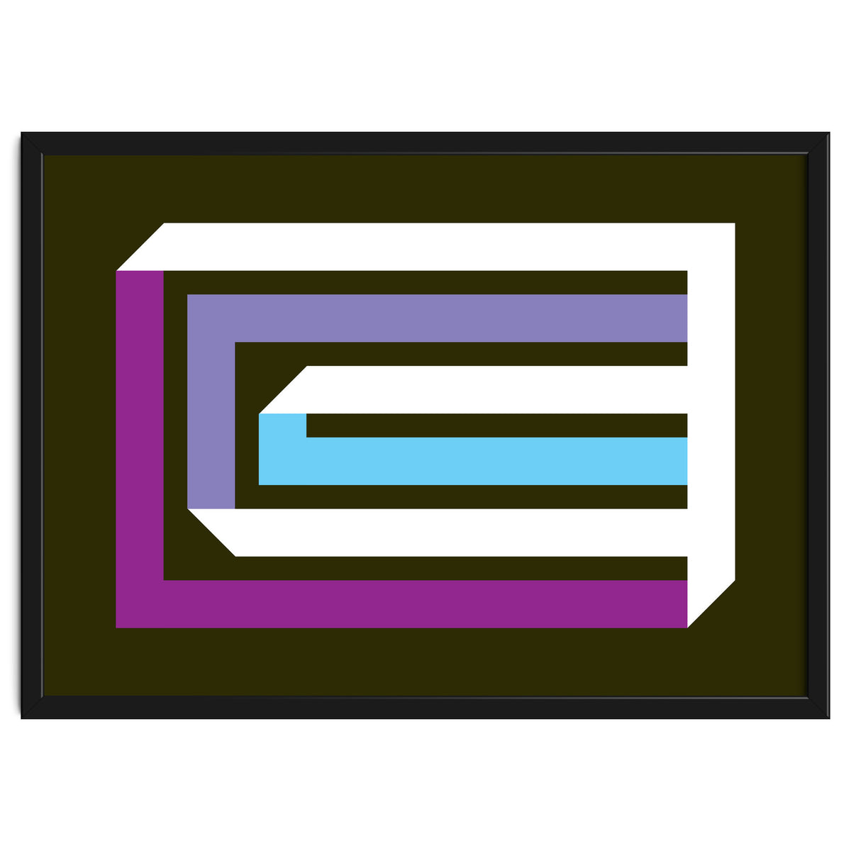 Geometric Shapes No. 35 -  brown, blue & lilac