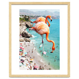 Flamingos on the Beach, Wildlife Surrealism Birds, Nature Flamingo Fantasy Beach Summer Photography thumbnail