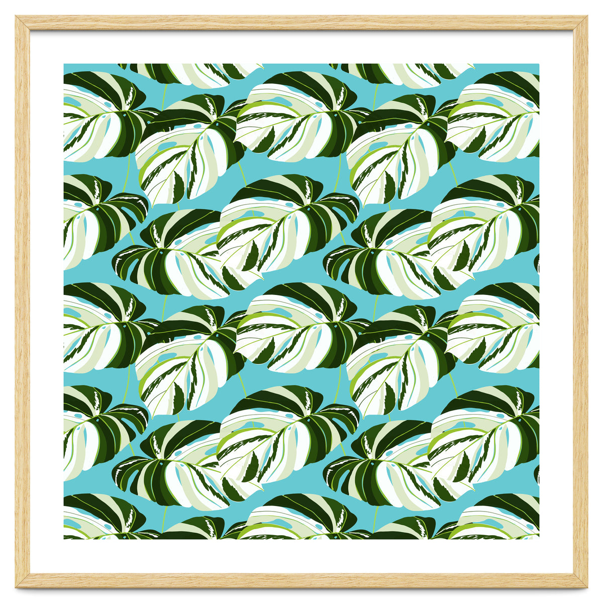 Summer Variegated Monstera | Rainforest Jungle botanical Plants Illustration | Boho Tropical Nature