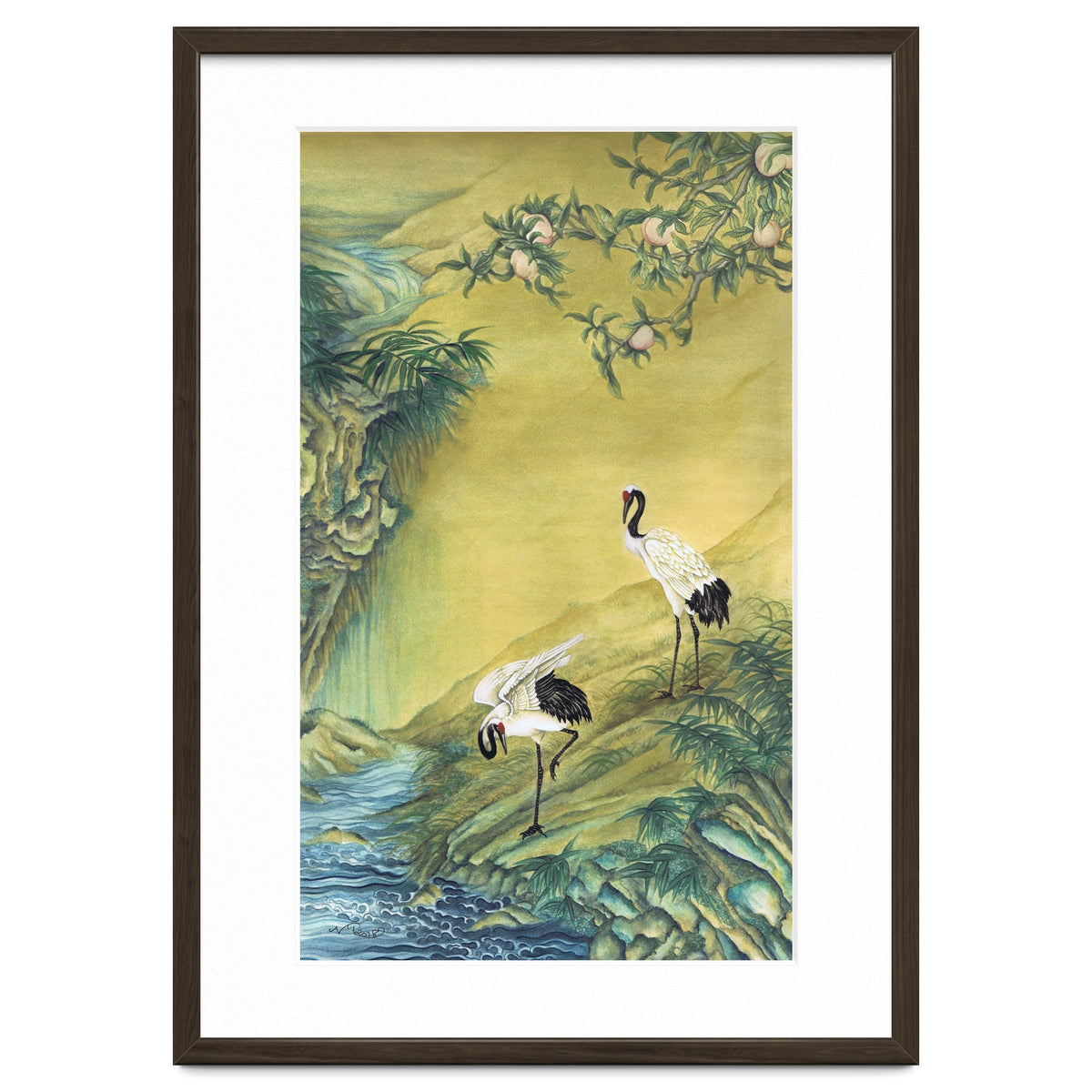 Cranes Under A Peach Tree