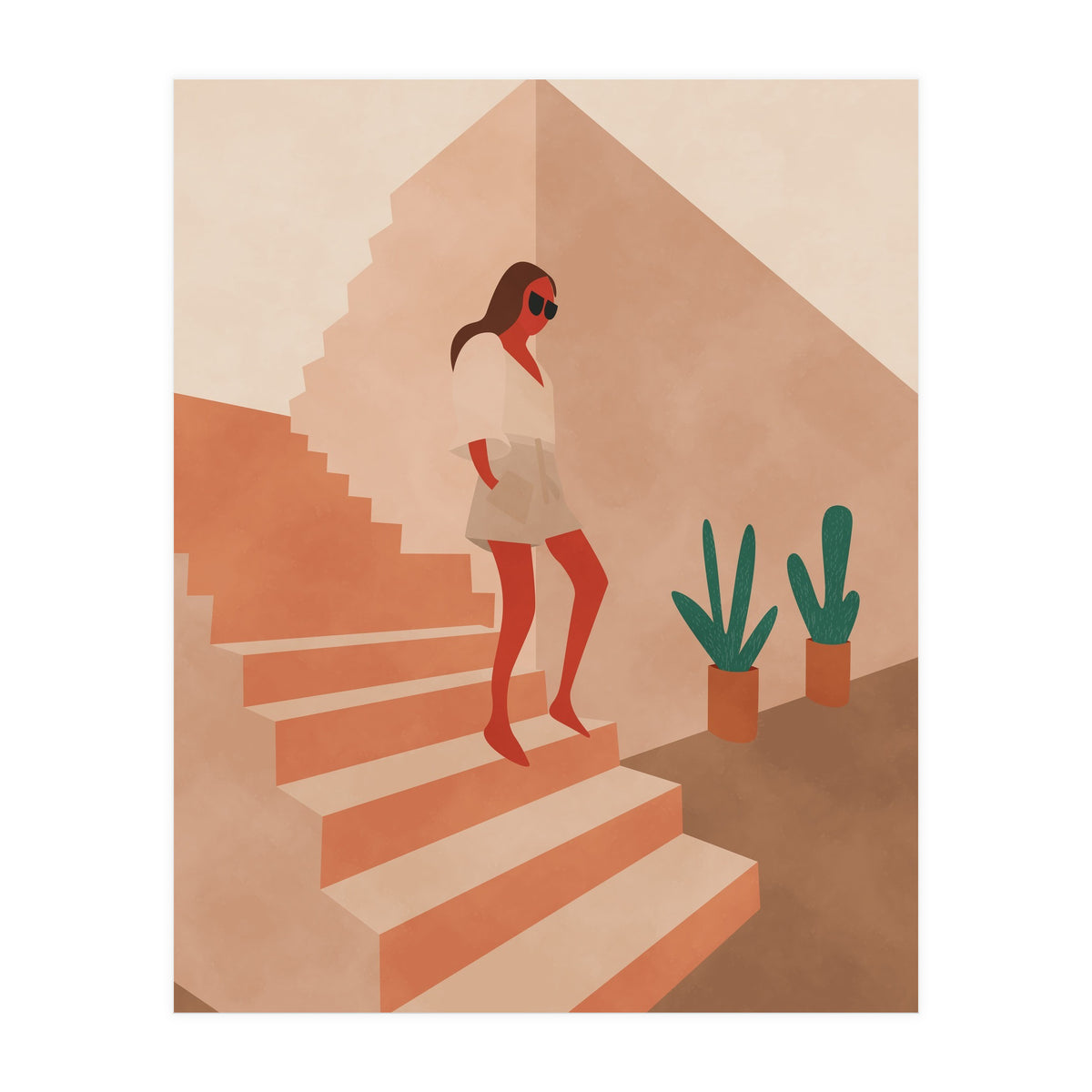 Abstract Tropical Boho Woman (Print Only)