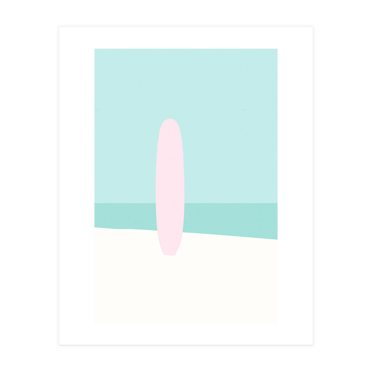 Minimal Surfboard - Turquoise Coast (Print Only)
