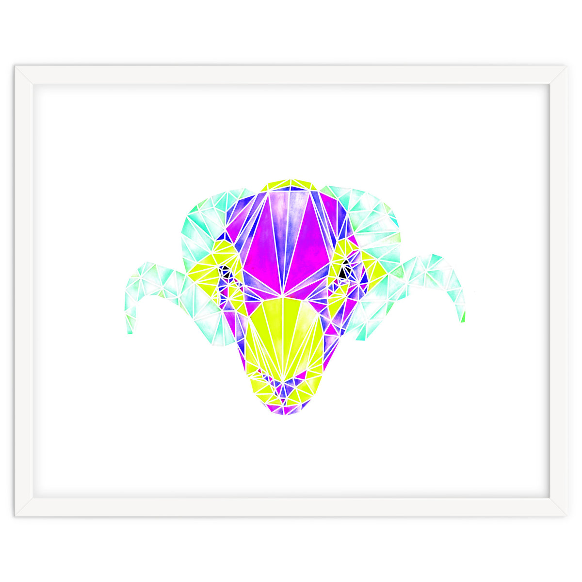 Colourful Geometric Swaledale Sheep Tup with White Lines