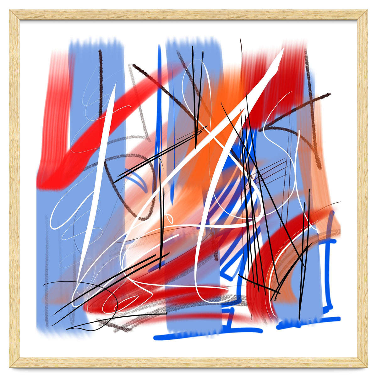 Traces In Blue And Red
