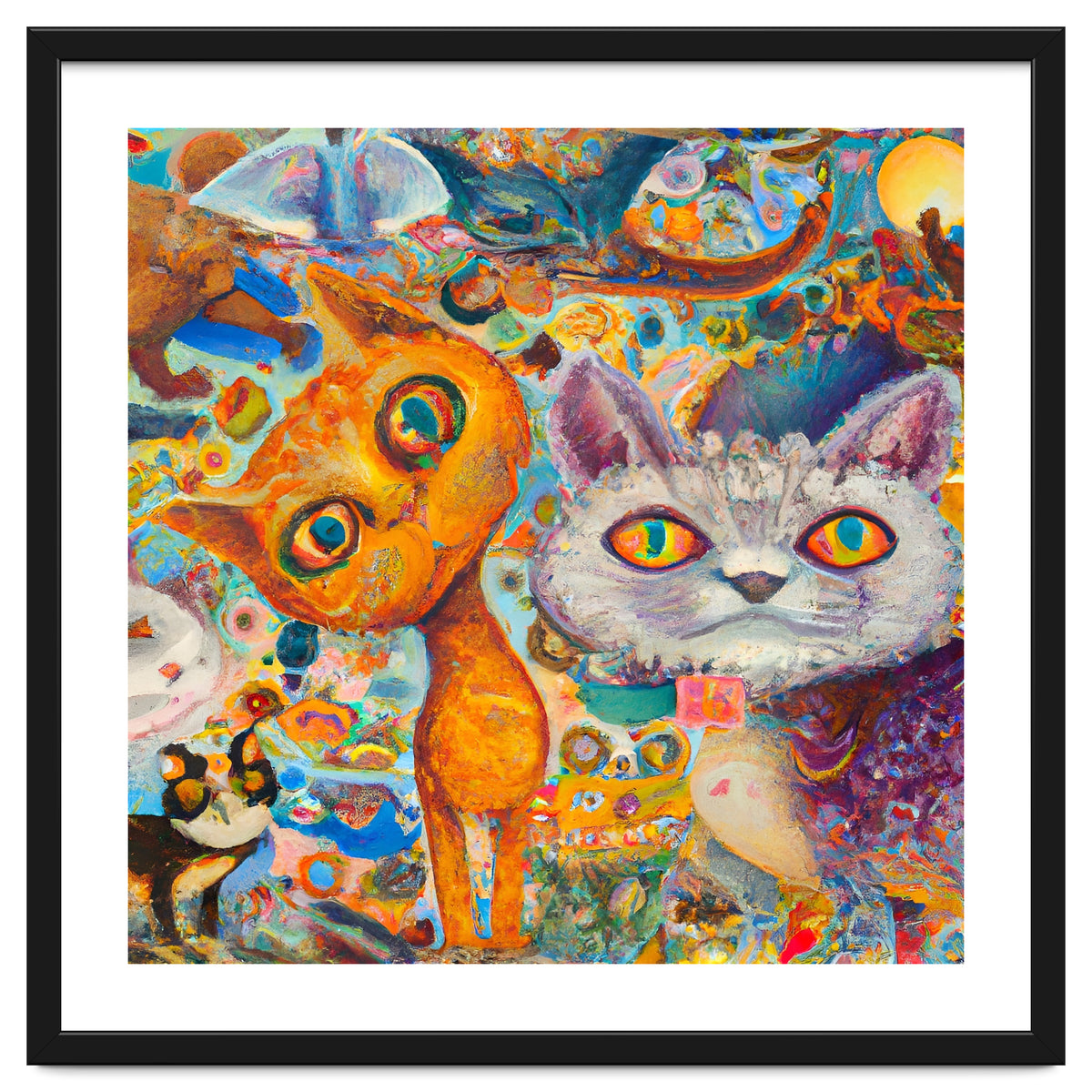Chaotic and Colorful Fantasy Cat Collage 14