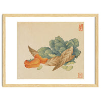 Wang Chengyu~flowers And Vegetables, Vegetables, Fruits, Chinese Cabbage, Lentils, Bamboo Shoots, Persimmons