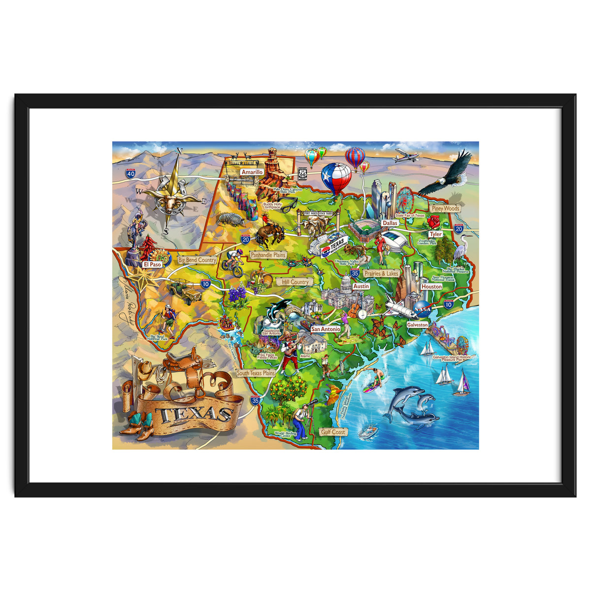 Texas Illustrated Map