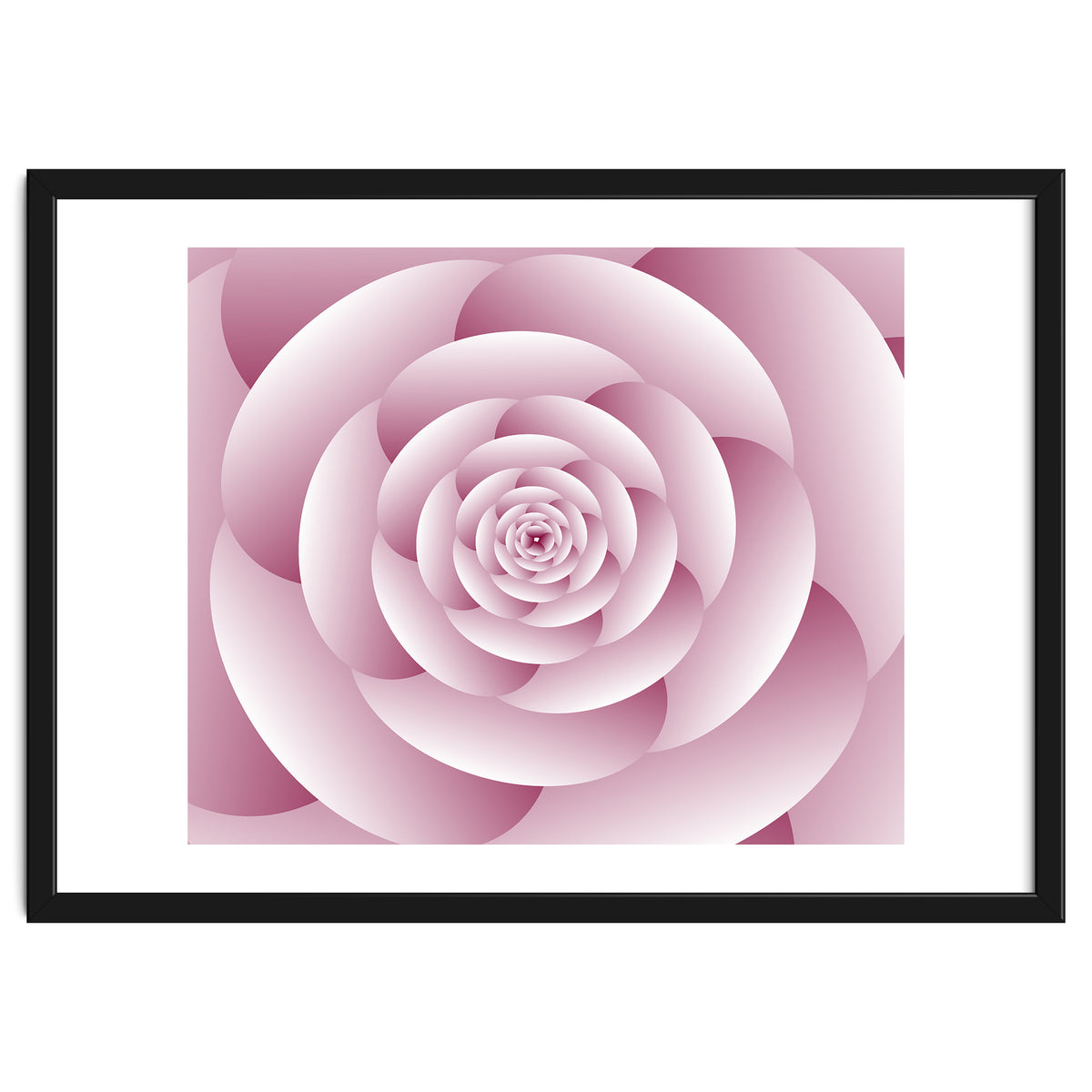 Abstract Rose Spiral 3D Art