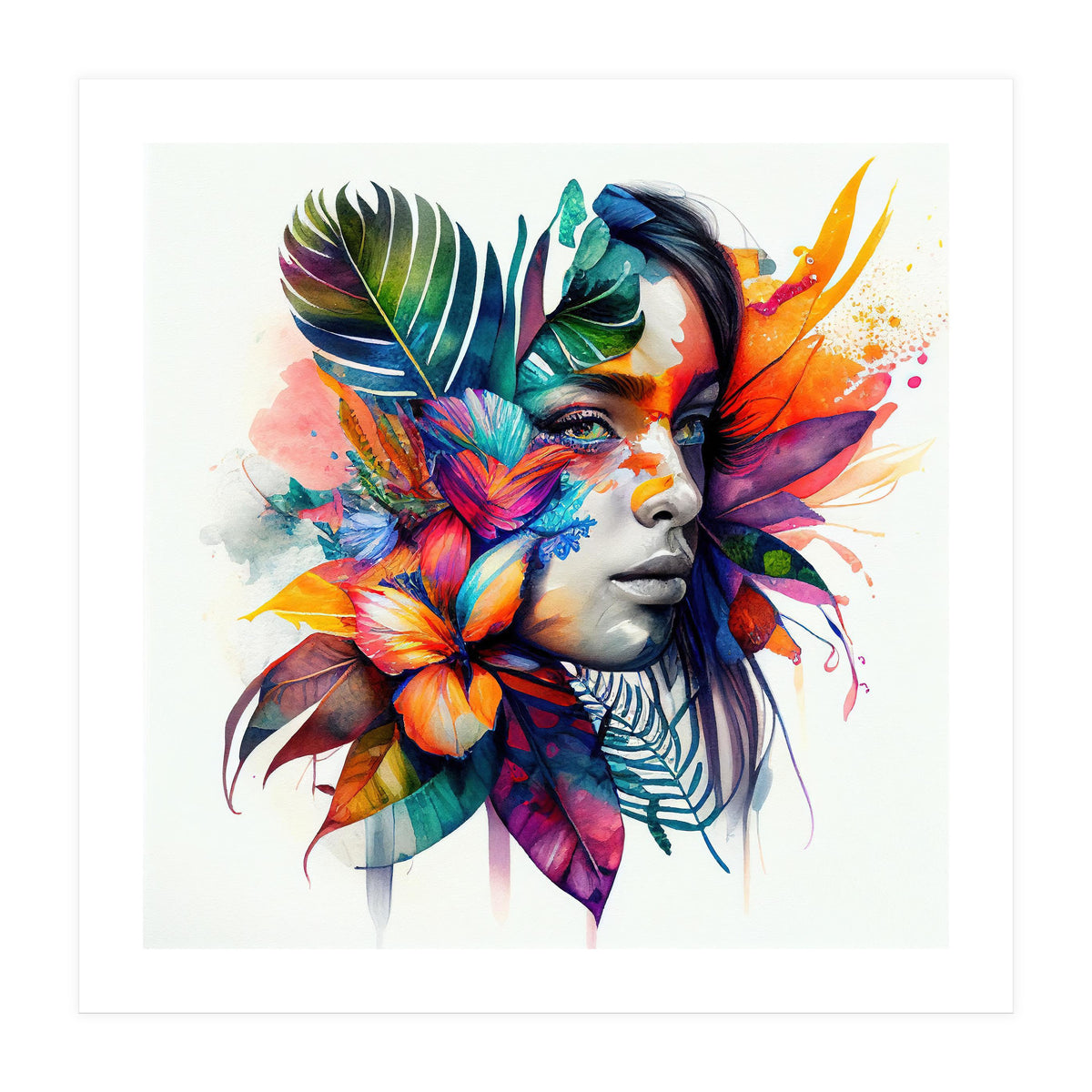 Watercolor Native Woman #1 (Print Only)