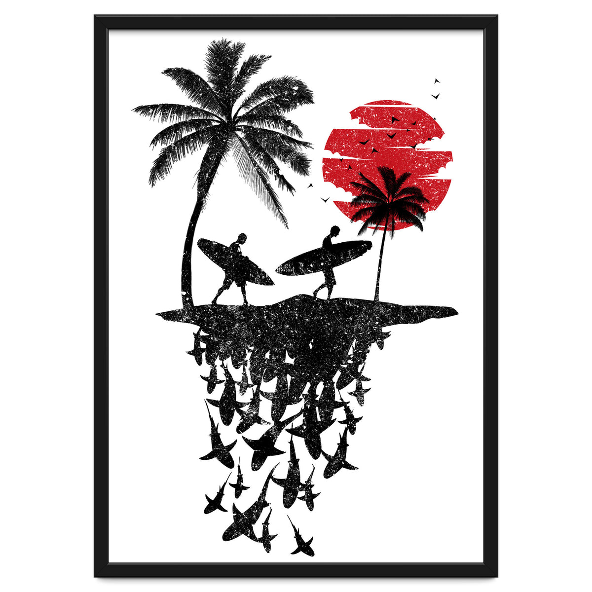 Surfer island sharks