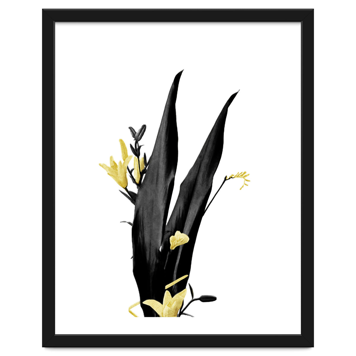 Flower Minimal Black And Gold 03