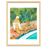 The Wild Side, Human & Nature Connection, Woman With Cheetah Cat, Tiger Painting thumbnail