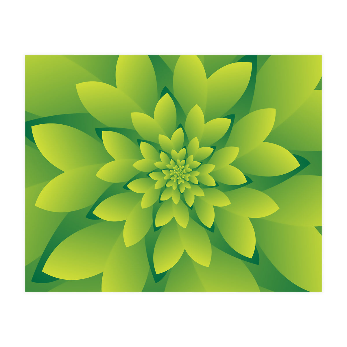 Abstract Green Floral Design 3D ART (Print Only)