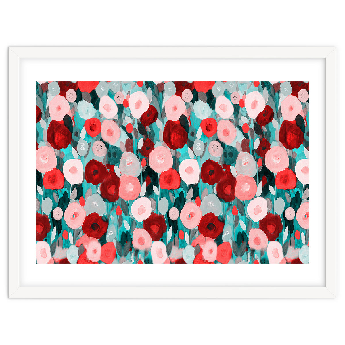 Abstract flower garden acrylic painting