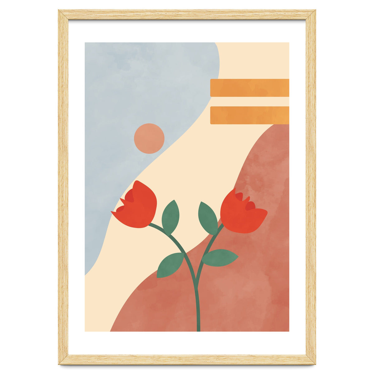 Rose Flower Abstract Botanical Modern