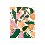 The Peach Garden , Vintage Botanical Tropical Jungle, Fruits Plants Pastel Summer Forest (Print Only) thumbnail