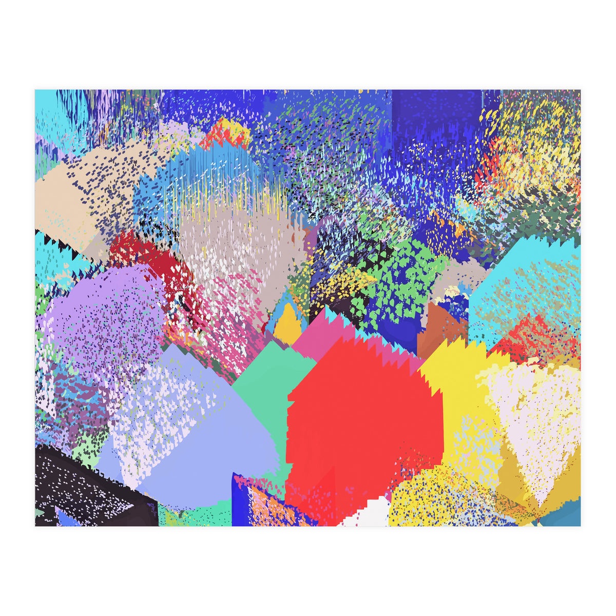 Modern Life, Abstract Contemporary Graphic Design, Eclectic Colorful Shapes (Print Only)