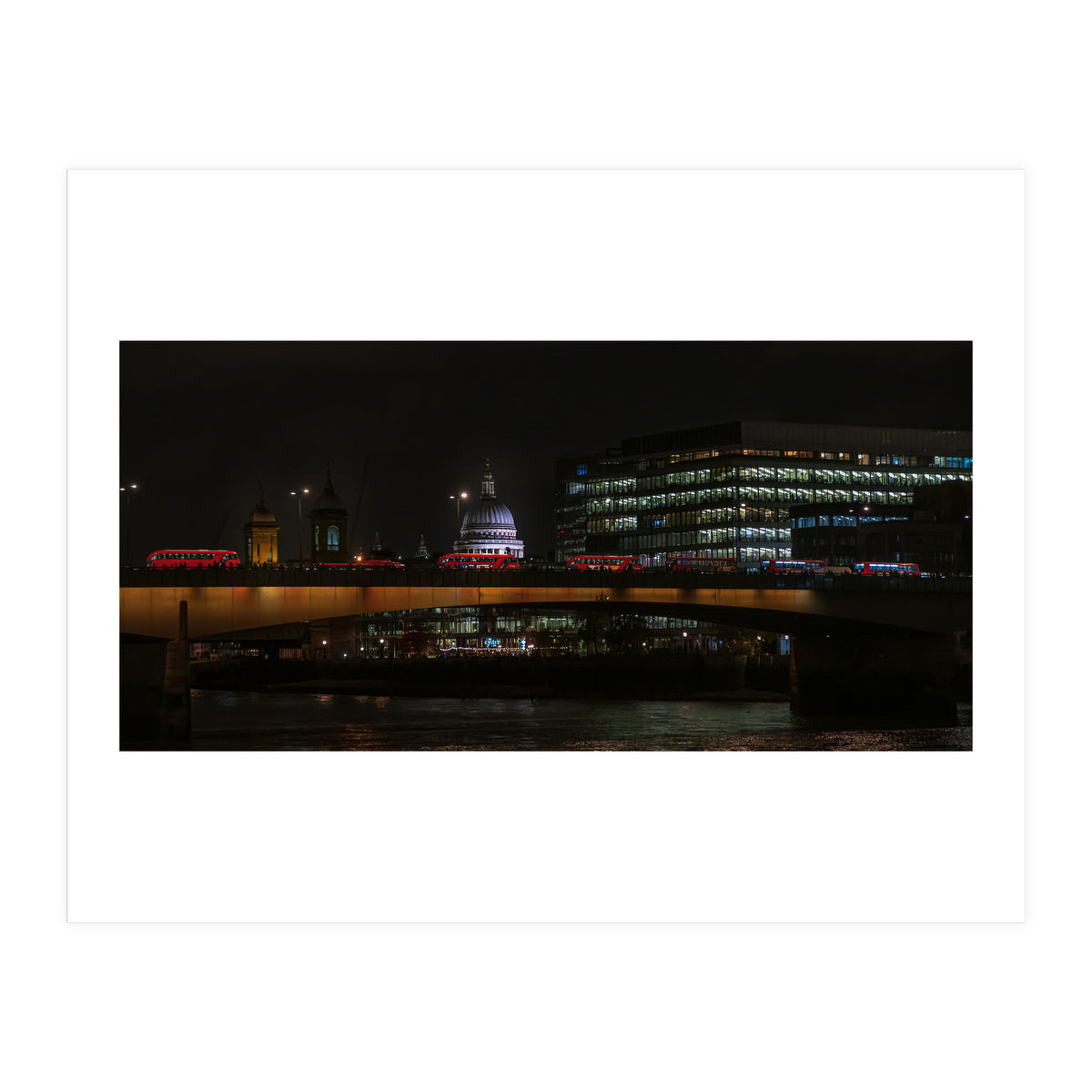 St Pauls & London Bridge photoraphed from the Southbank. (Print Only)