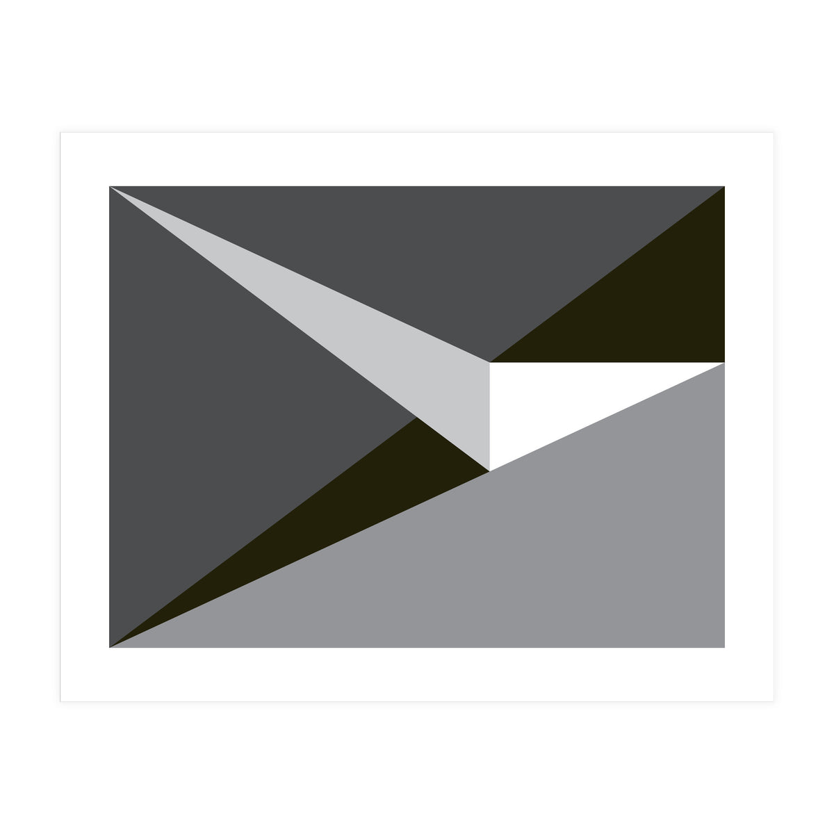 Geometric Shapes No. 73 - black & grey triangles  (Print Only)