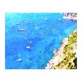 Capri Islands | Tropical Travel Summer Island | Ocean Sea Beach Swim Sail Painting  (Print Only) thumbnail