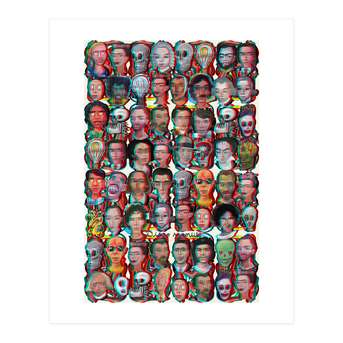 Formas 14 34 3d And Retratos 3 (Print Only)