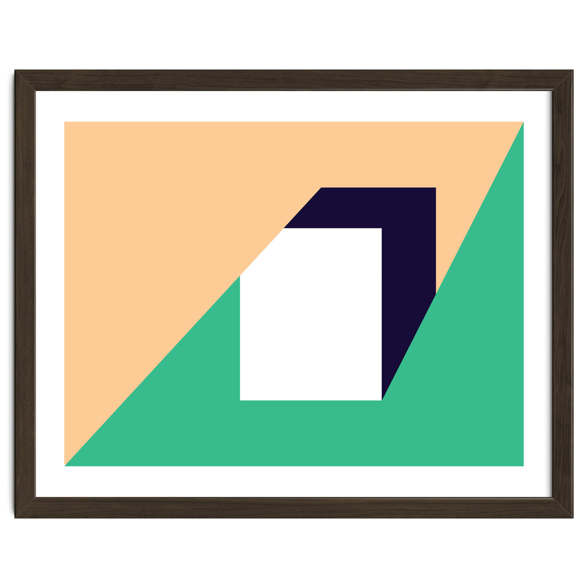 Geometric Shapes No. 61 - pink, green & dark blue