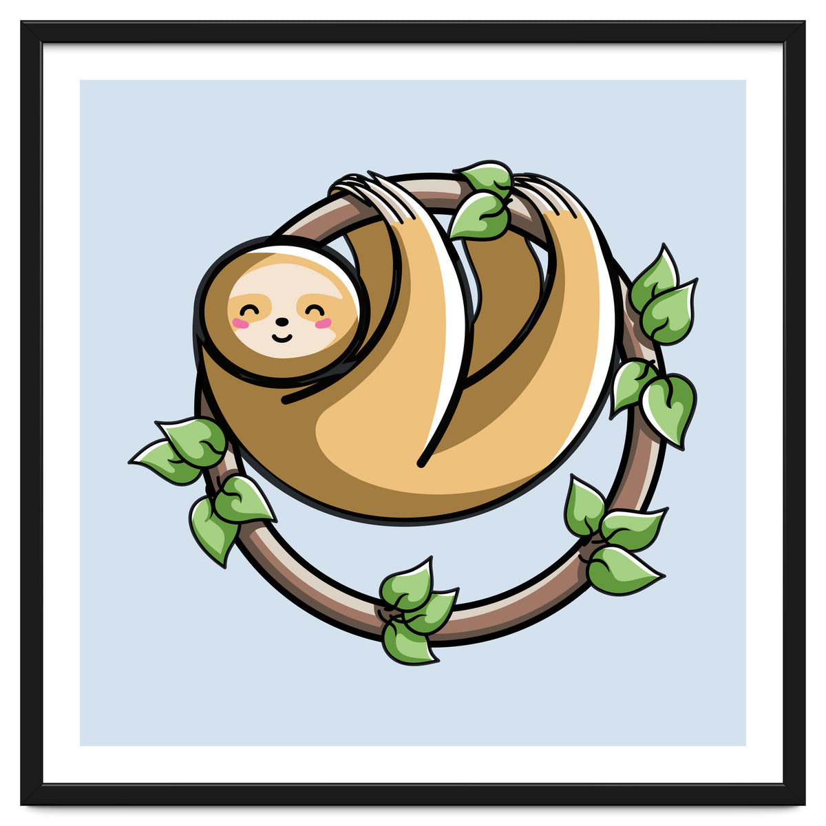 Kawaii Cute Sloth Circle