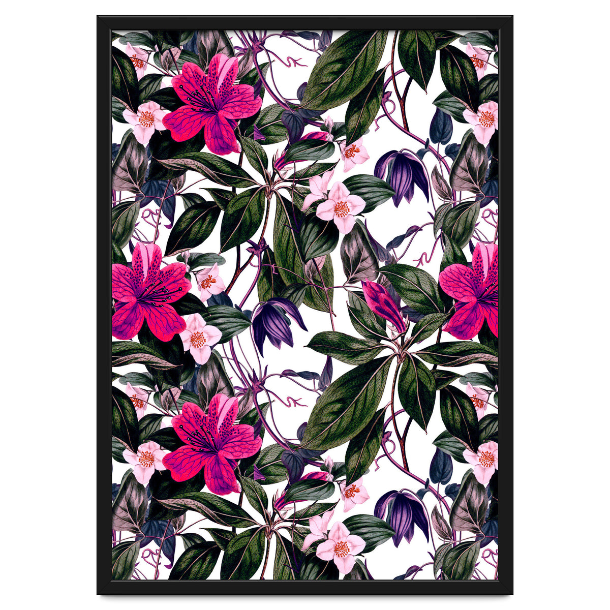 Pattern antique botanical flowers