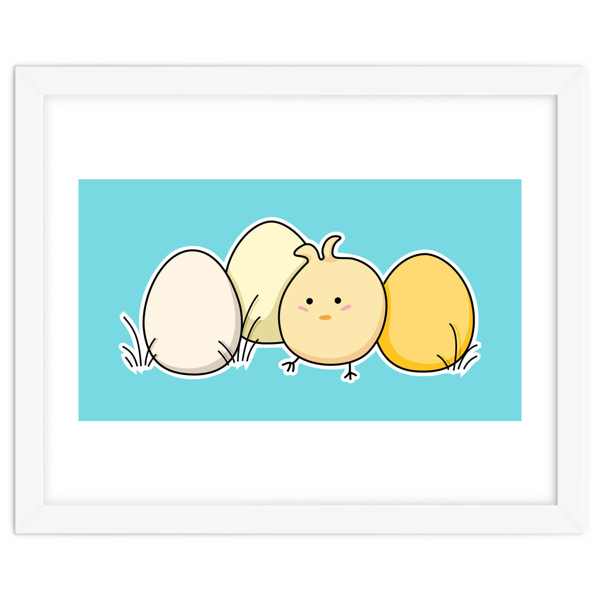 Kawaii Cute Chick And Eggs