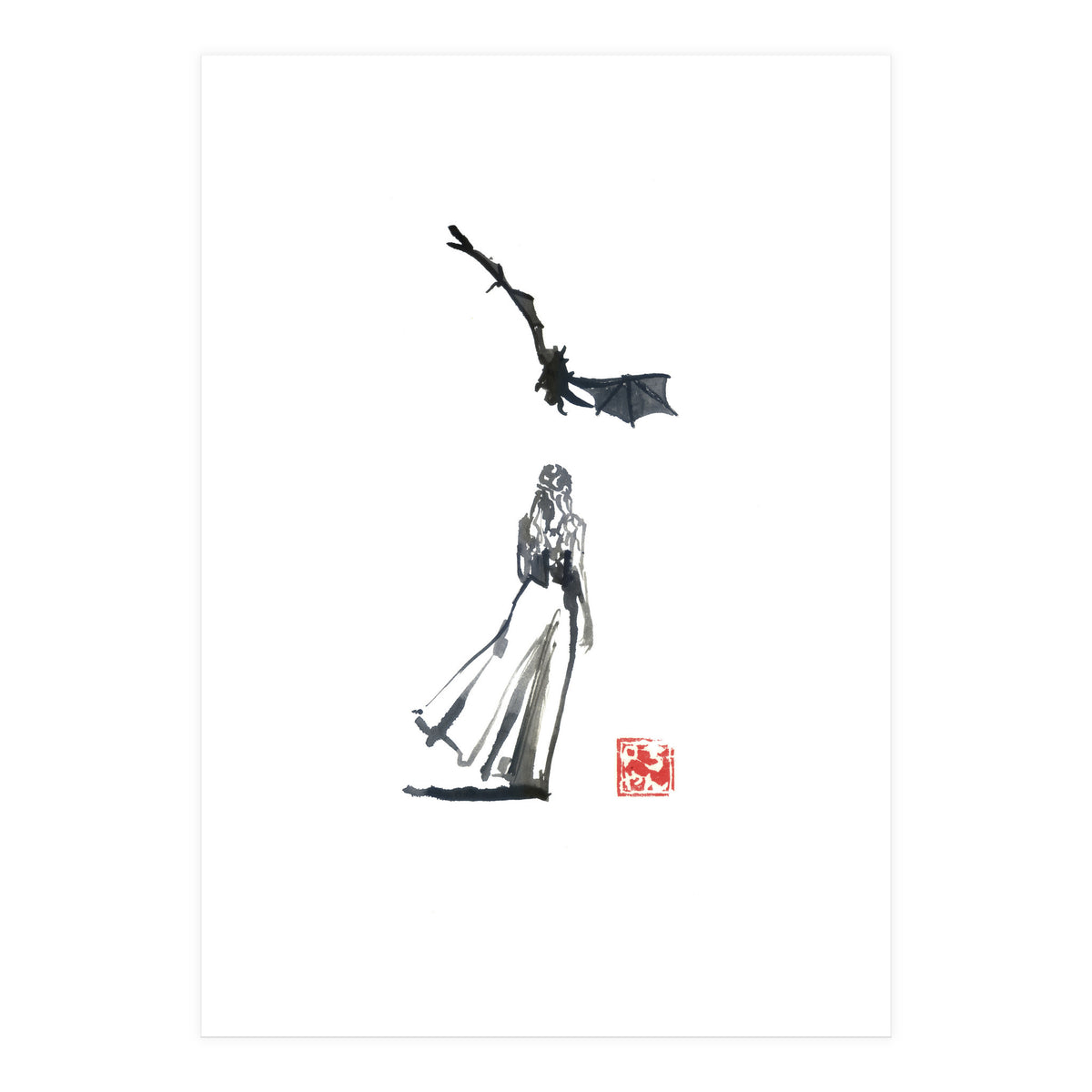 daenerys targaryen and the dragon (Print Only)