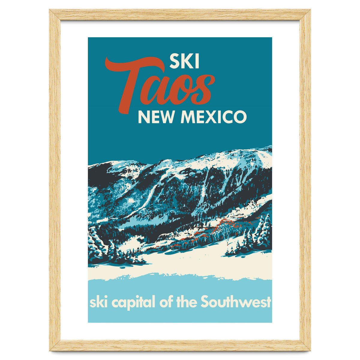 Ski Taos New Mexico vintage poster