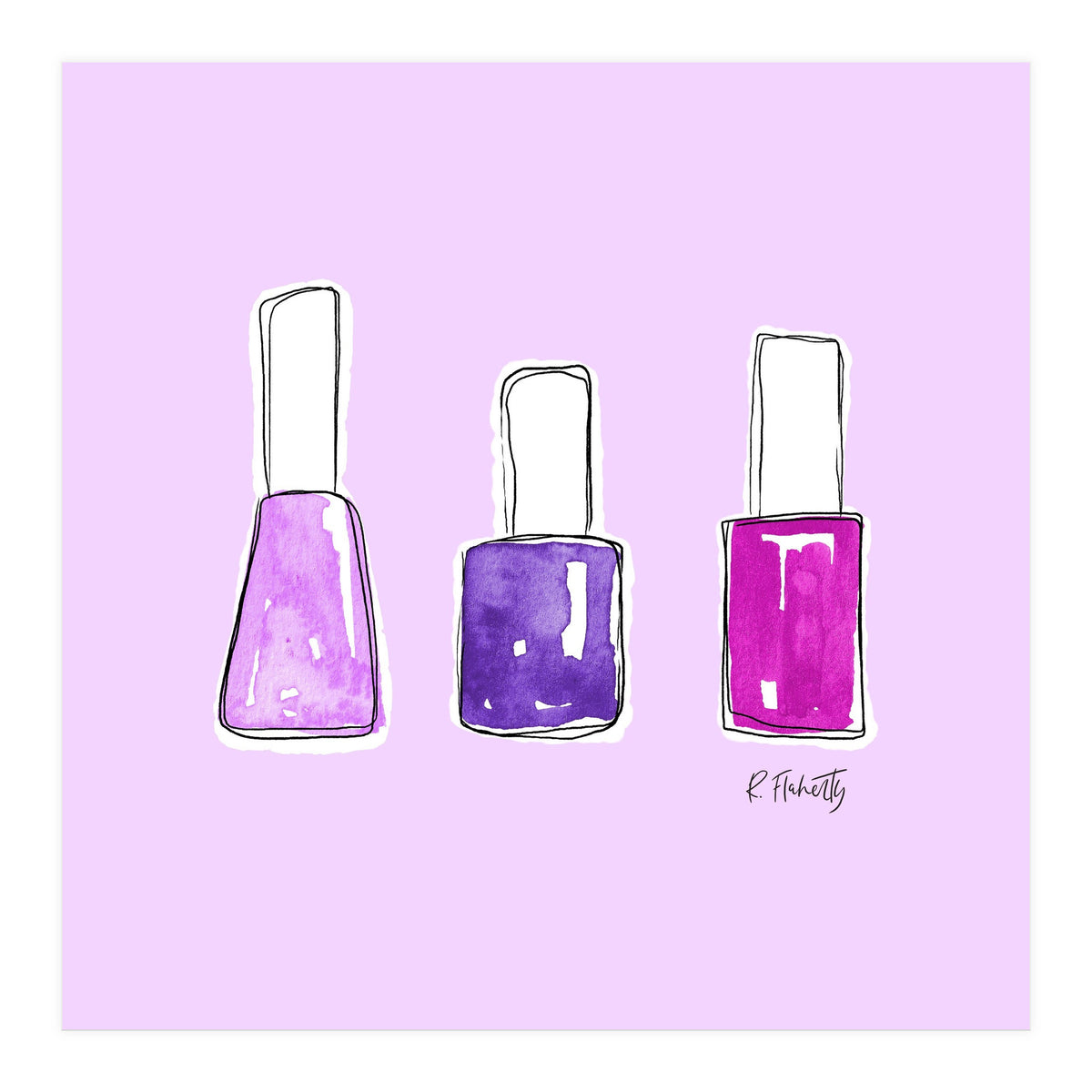 Nail Polish Watercolour | Purple (Print Only)