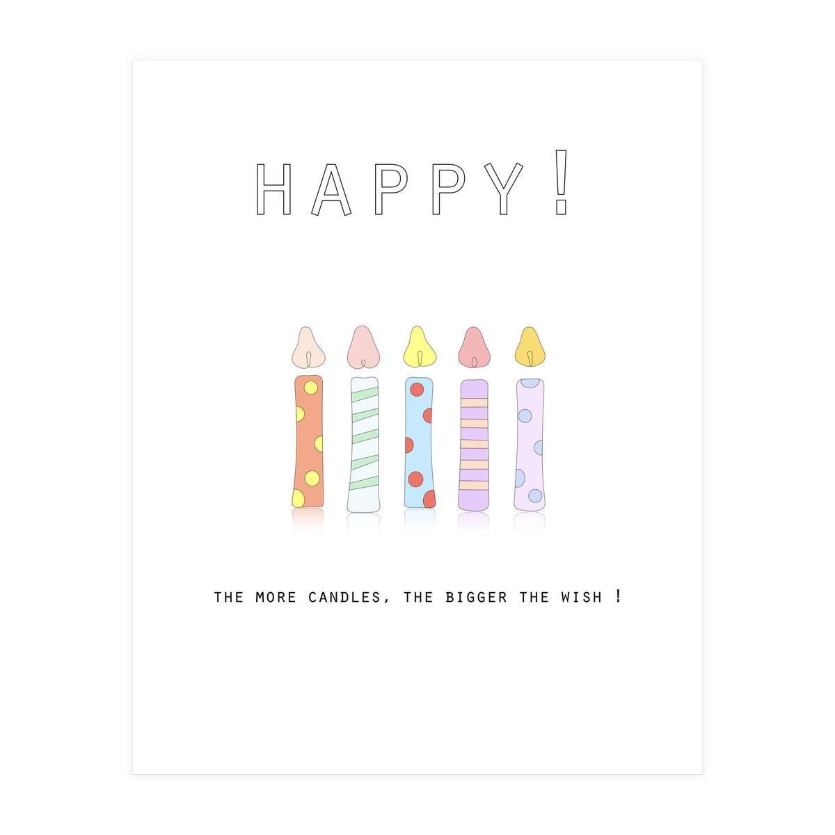 HAPPY!  THE MORE CANDLES, THE BIGGER THE WISH! (Print Only)