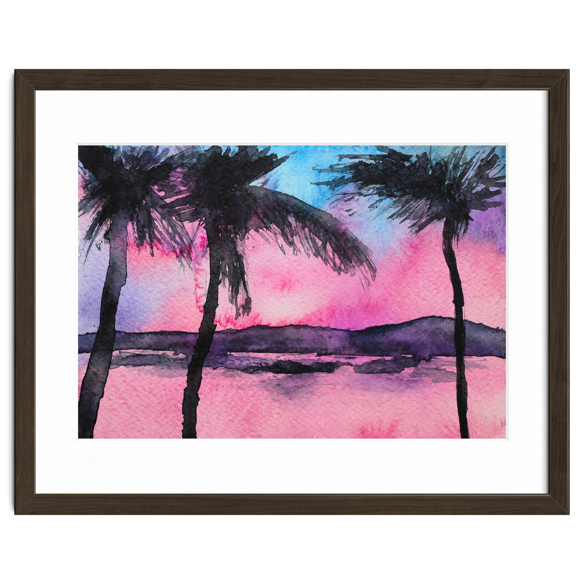 Tropical sunset || watercolor